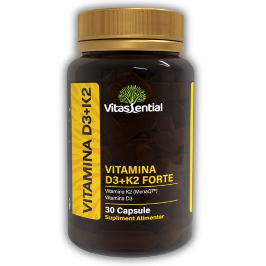 Vitamina D3 + K2 Forte (MK-7 MenaQ7), 30 capsule